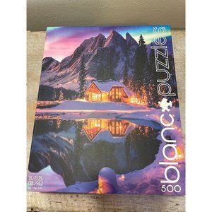Blanc Puzzles 500pc Jigsaw Puzzle Mountain House View Reflection ALL PIECES INCL